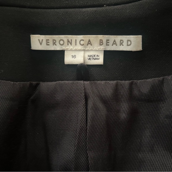 Veronica Beard Silk Black Floral V Neck Dress 14 - Picture 8 of 8